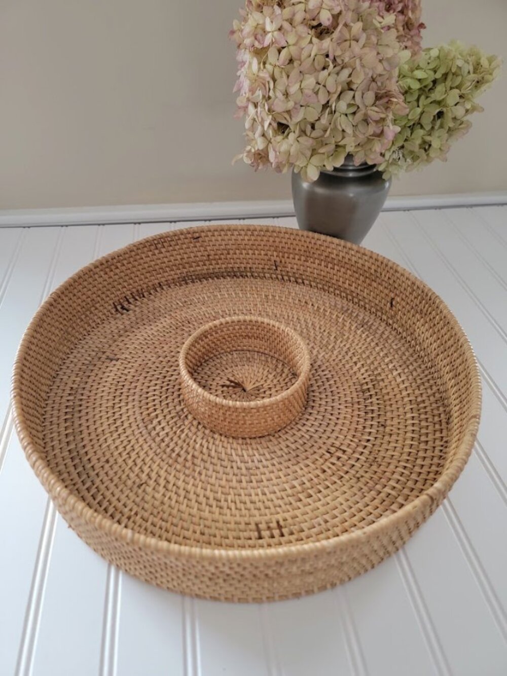 West Elm Rattan Round Basket